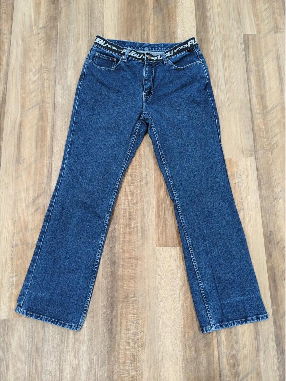 Vintage 90s Fubu Sports The Collection Denim Blue Jeans Women's Size 11 / 12